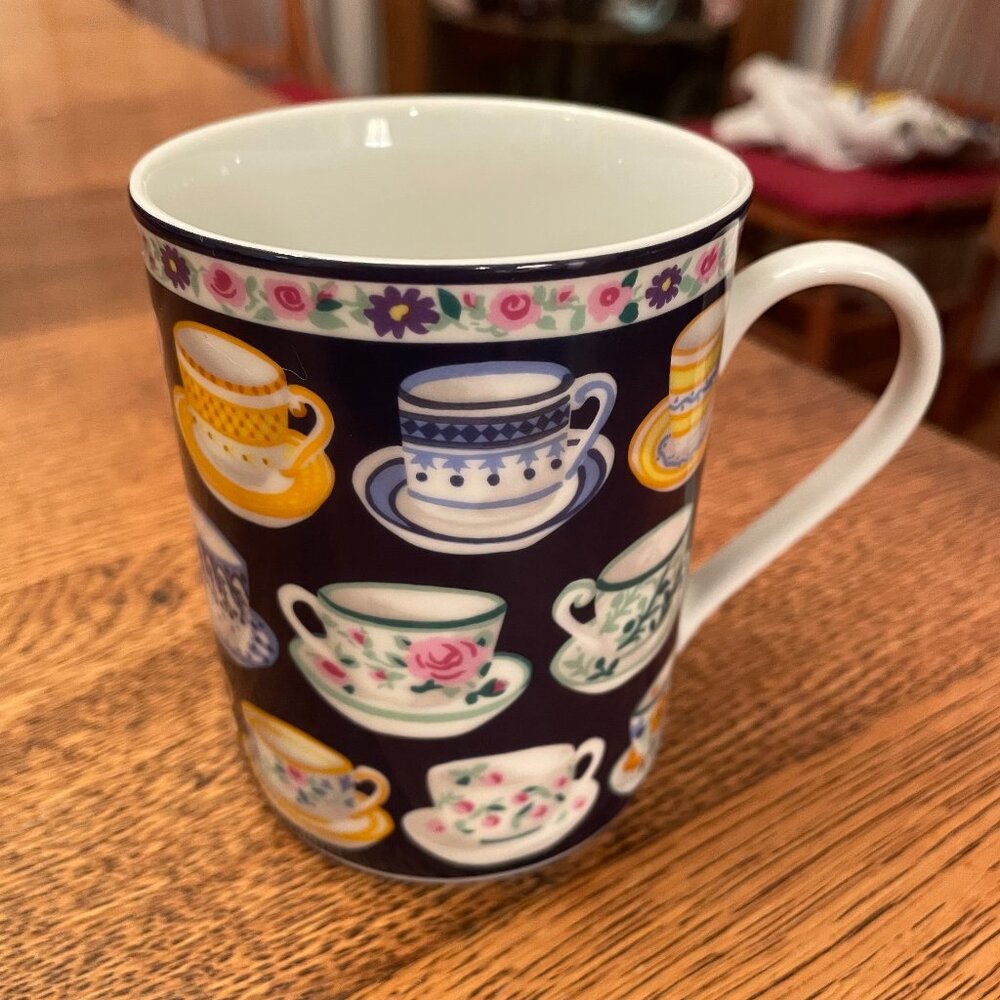 Whittard of Chelsea Cup and Saucer Themed Fine Porcelain Coffee Cup Mug*